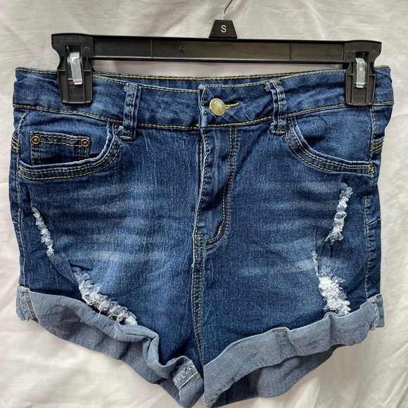 Falmer heritage high rise Faded/distressed/cuffed denim shorts ladies sz - Picture 3 of 6